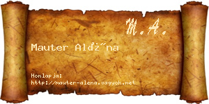 Mauter Aléna névjegykártya